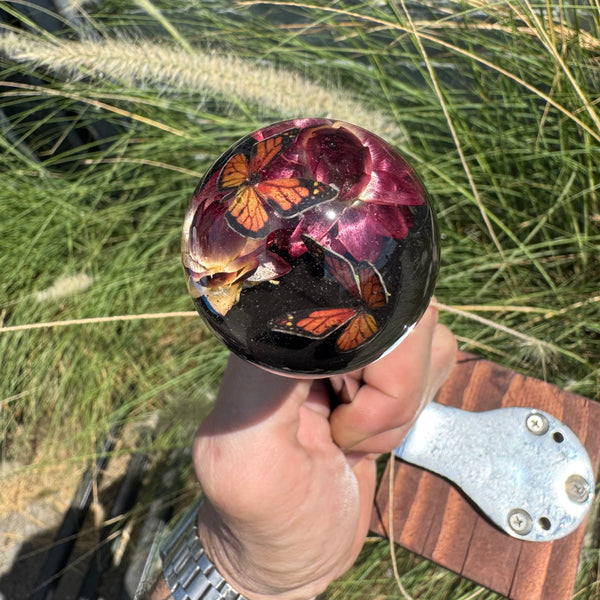 Monarch and Cherry Blossom Shift Knob