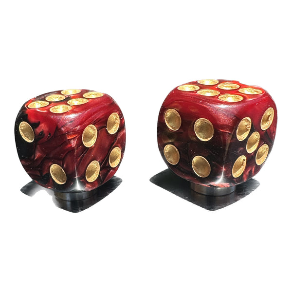 JS Blue Dice Valve Caps – Fits Holden, Ford, Chevy, Hot Rods, Rat Rods & Customs
