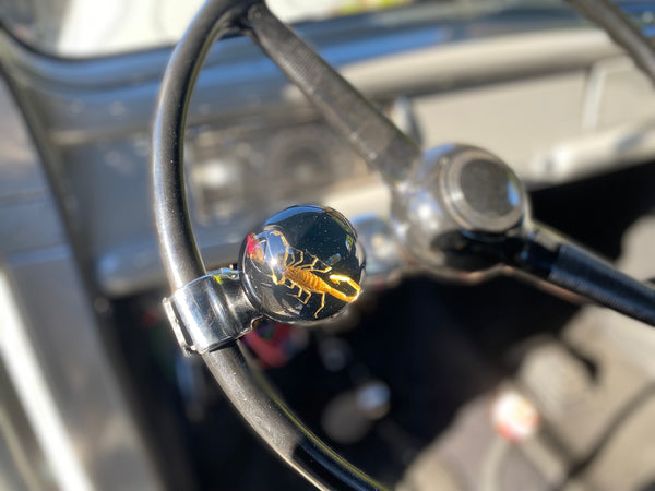 Scorpion and Rose Steering Wheel Knob